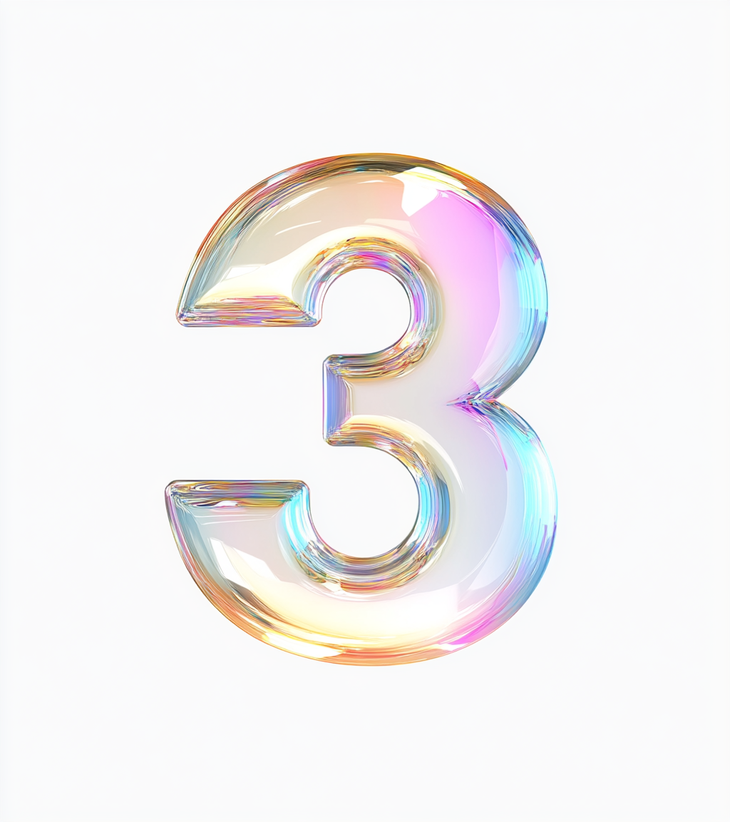 白色透明质感立体数字3