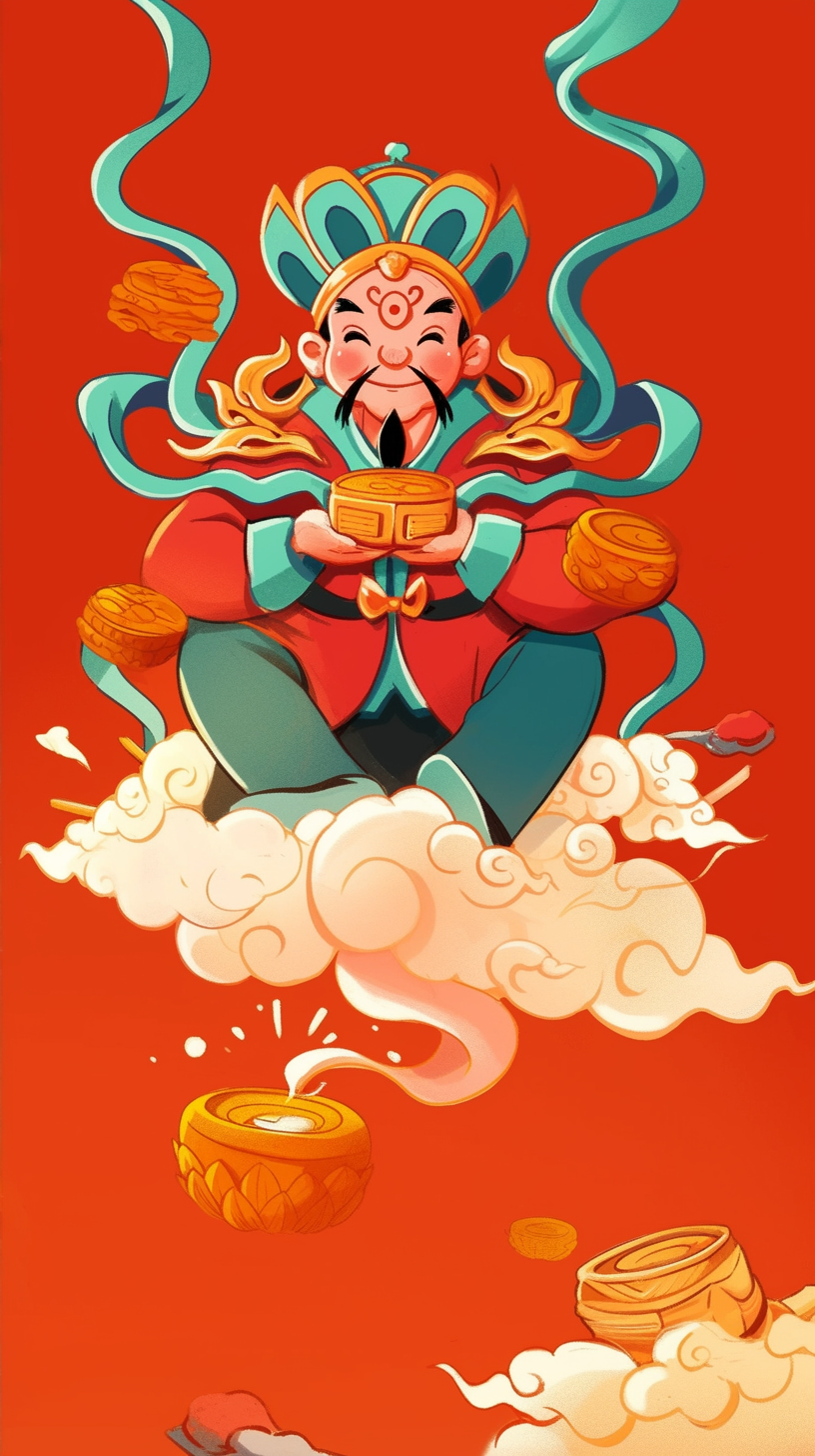传统中国风神仙形象海报