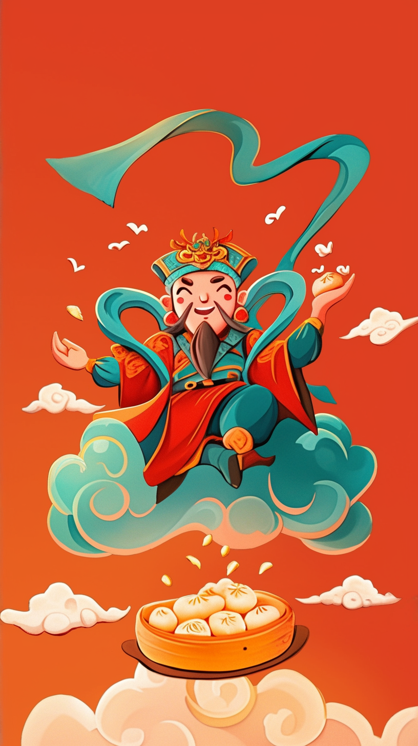传统中国风神仙形象海报