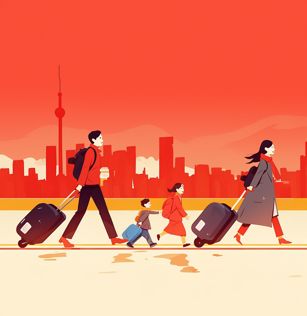 旅行手绘插画风