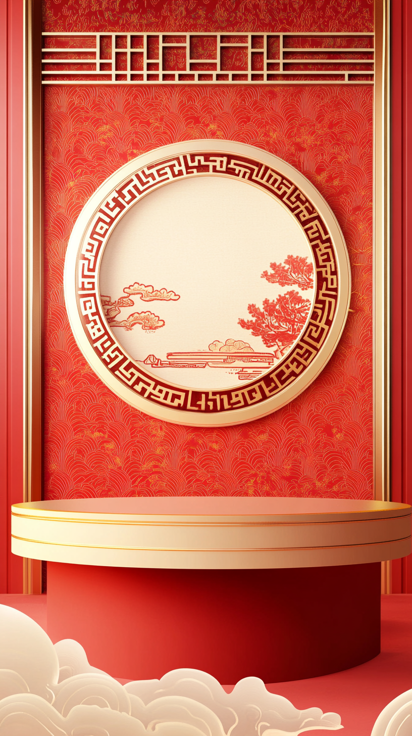 中国风喜庆新年宣传背景