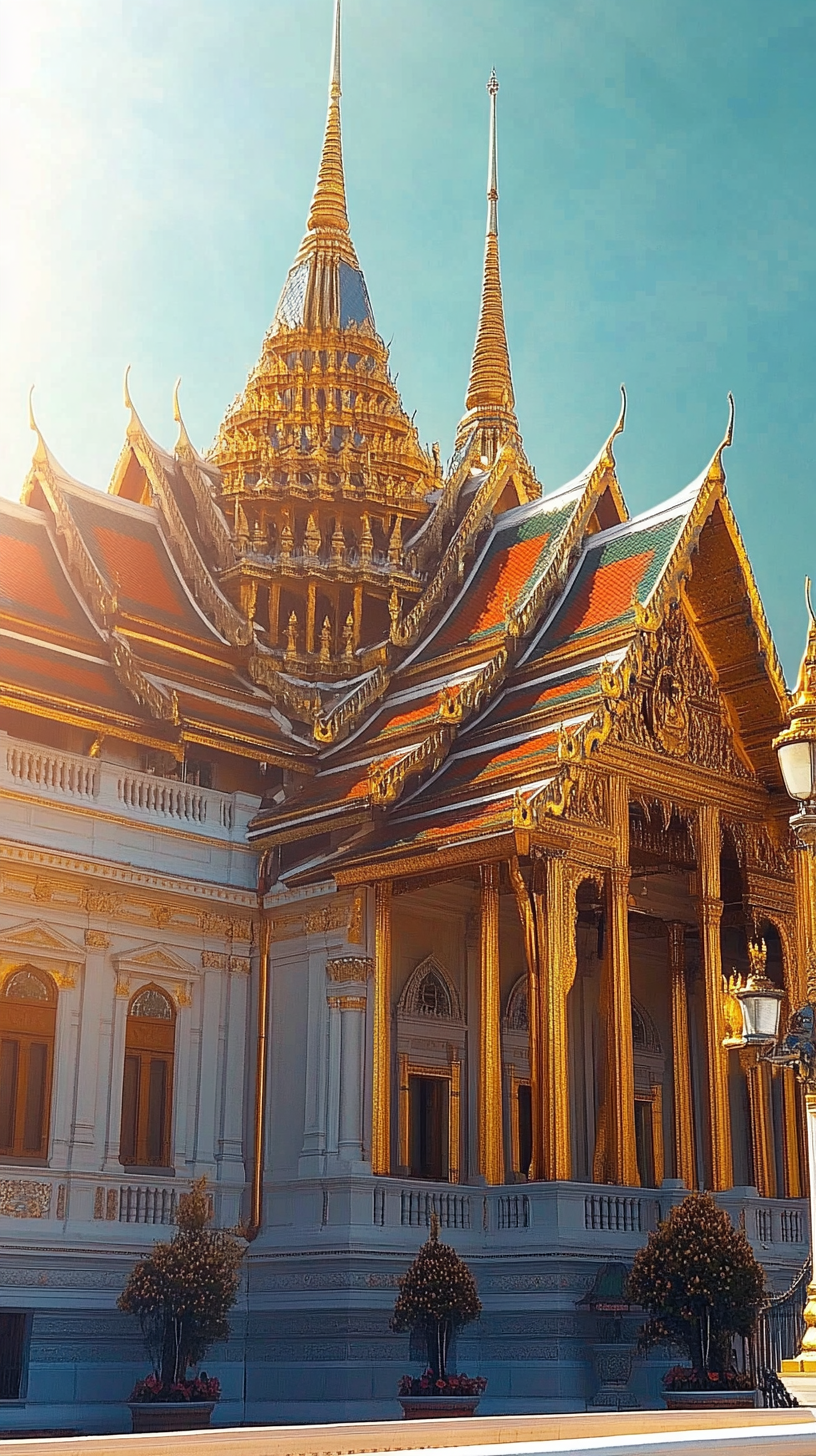 东南亚金边大皇宫建筑风景