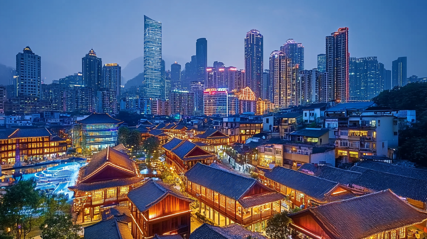 重庆洪崖洞建筑夜景