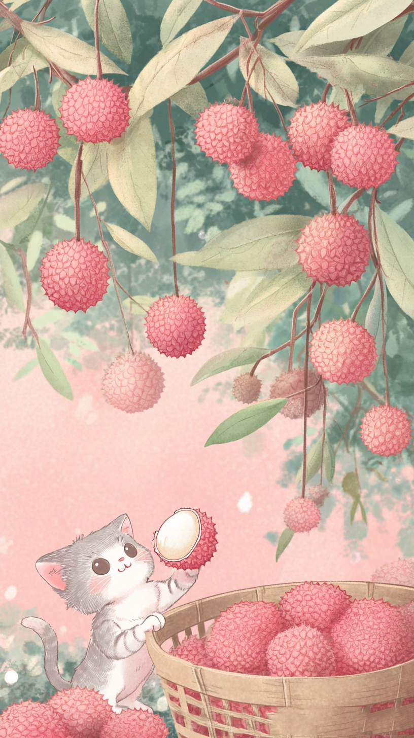 手绘荔枝