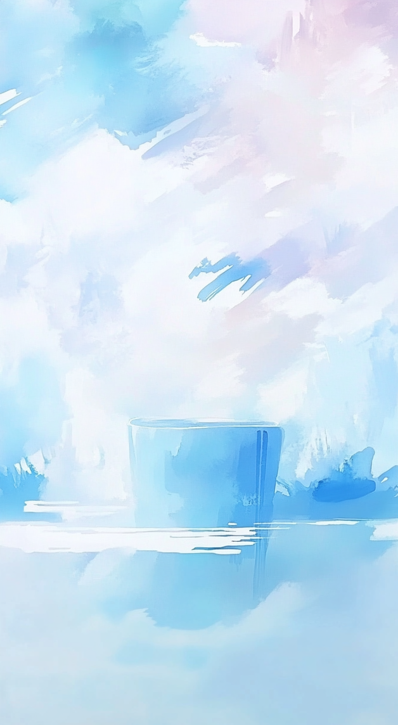 蓝色清新手绘水彩天空背景