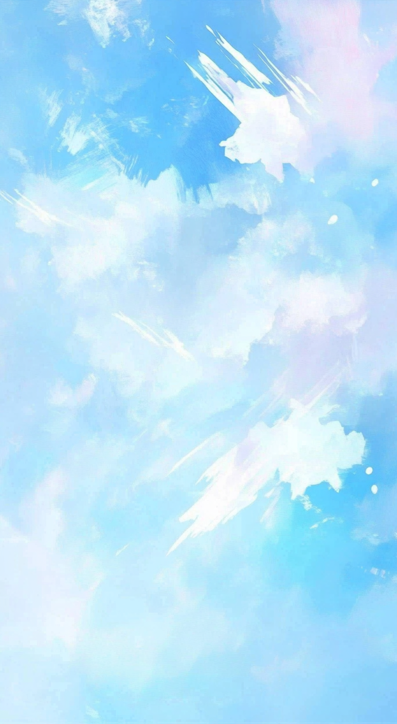 蓝色清新手绘水彩天空背景