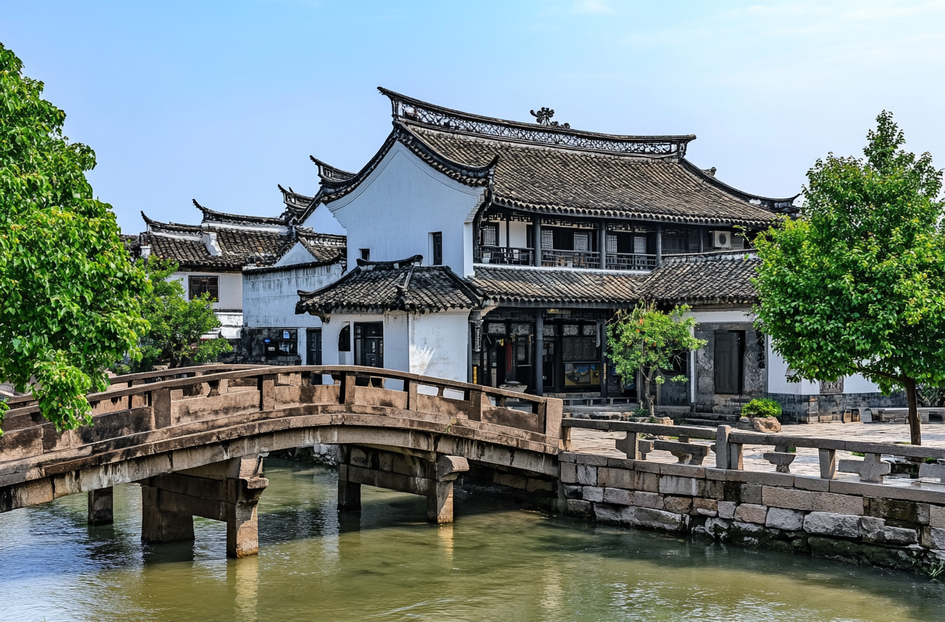 江南水乡古桥河道传统建筑