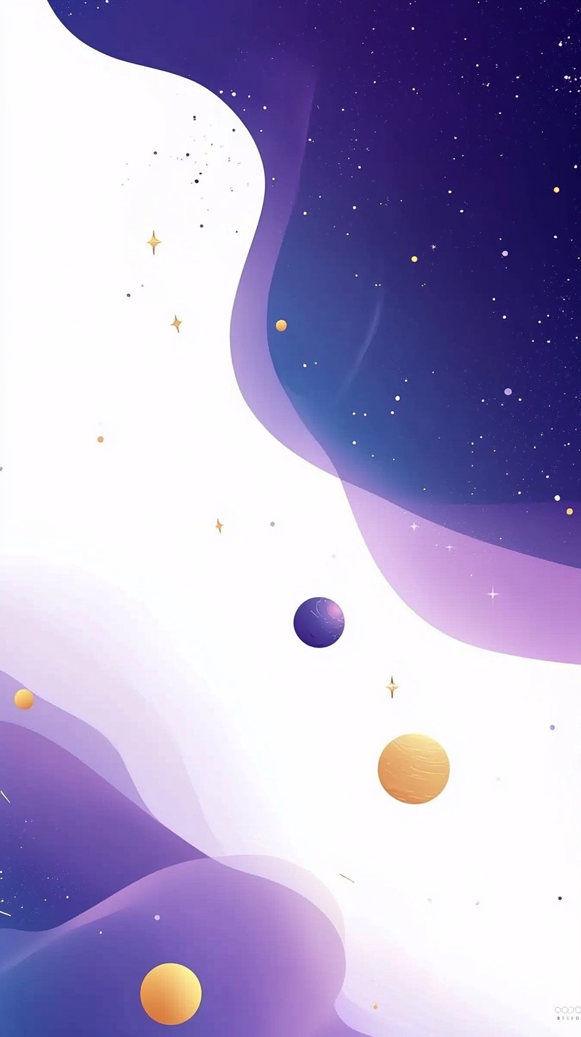 紫色星球梦幻插画背景
