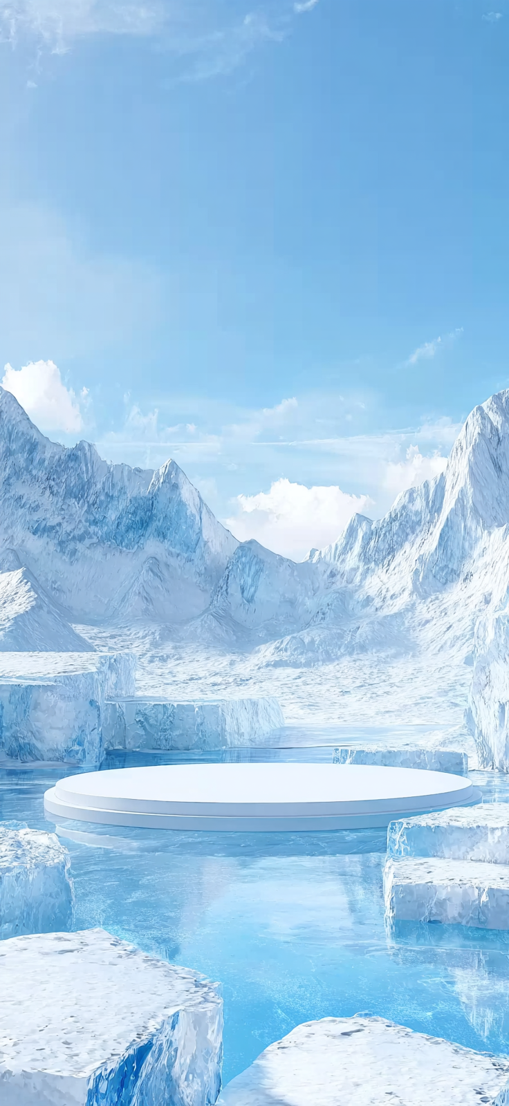 蓝色冰川雪山背景