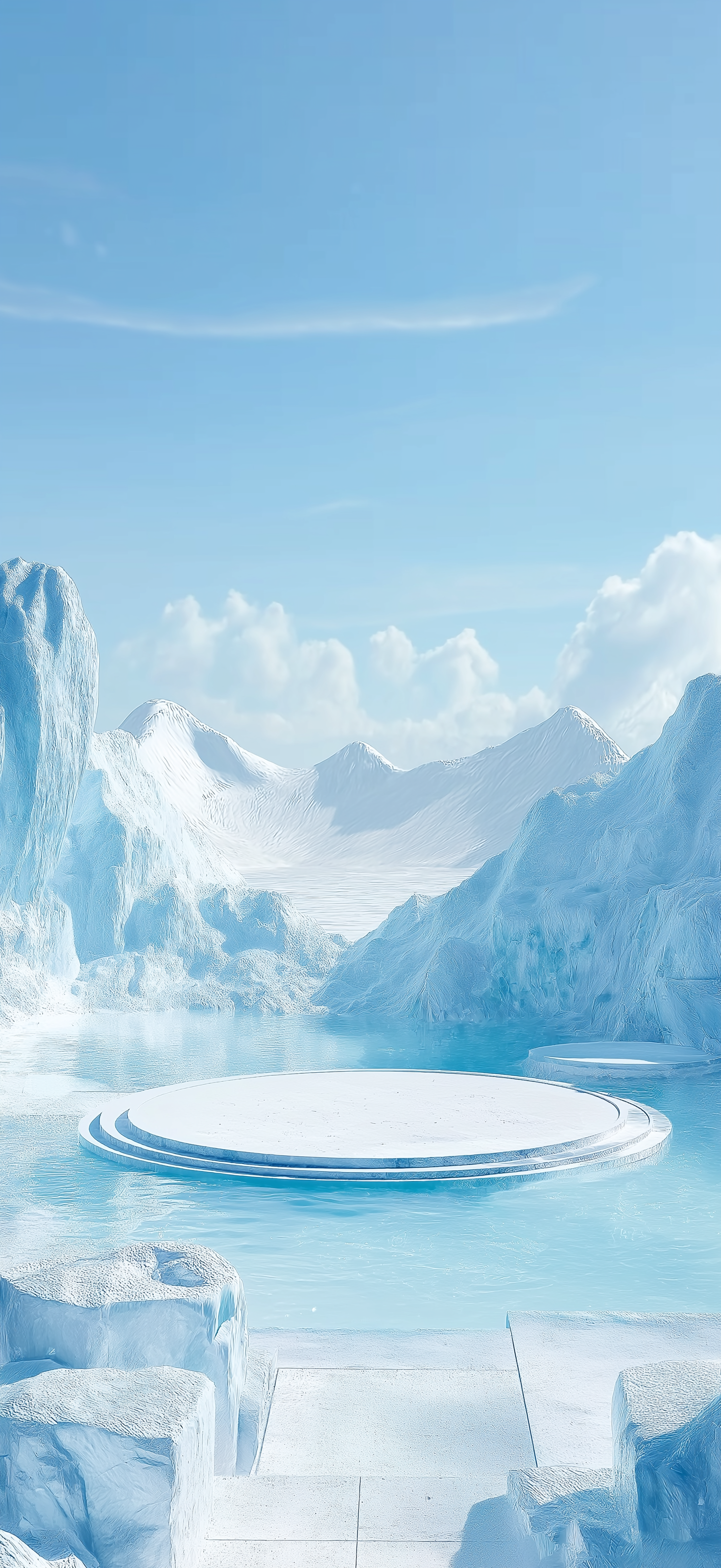 蓝色冰川雪山背景
