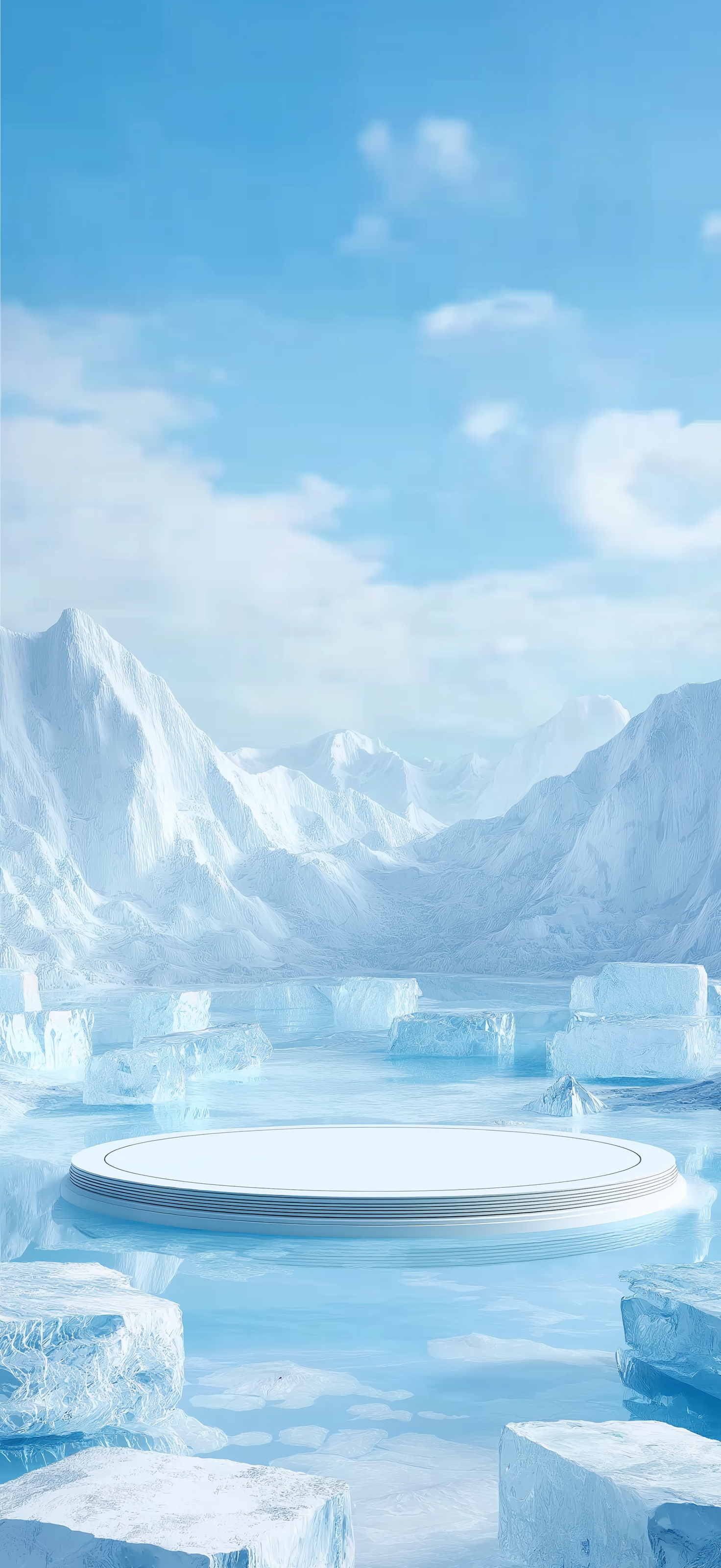 蓝色冰川雪山背景