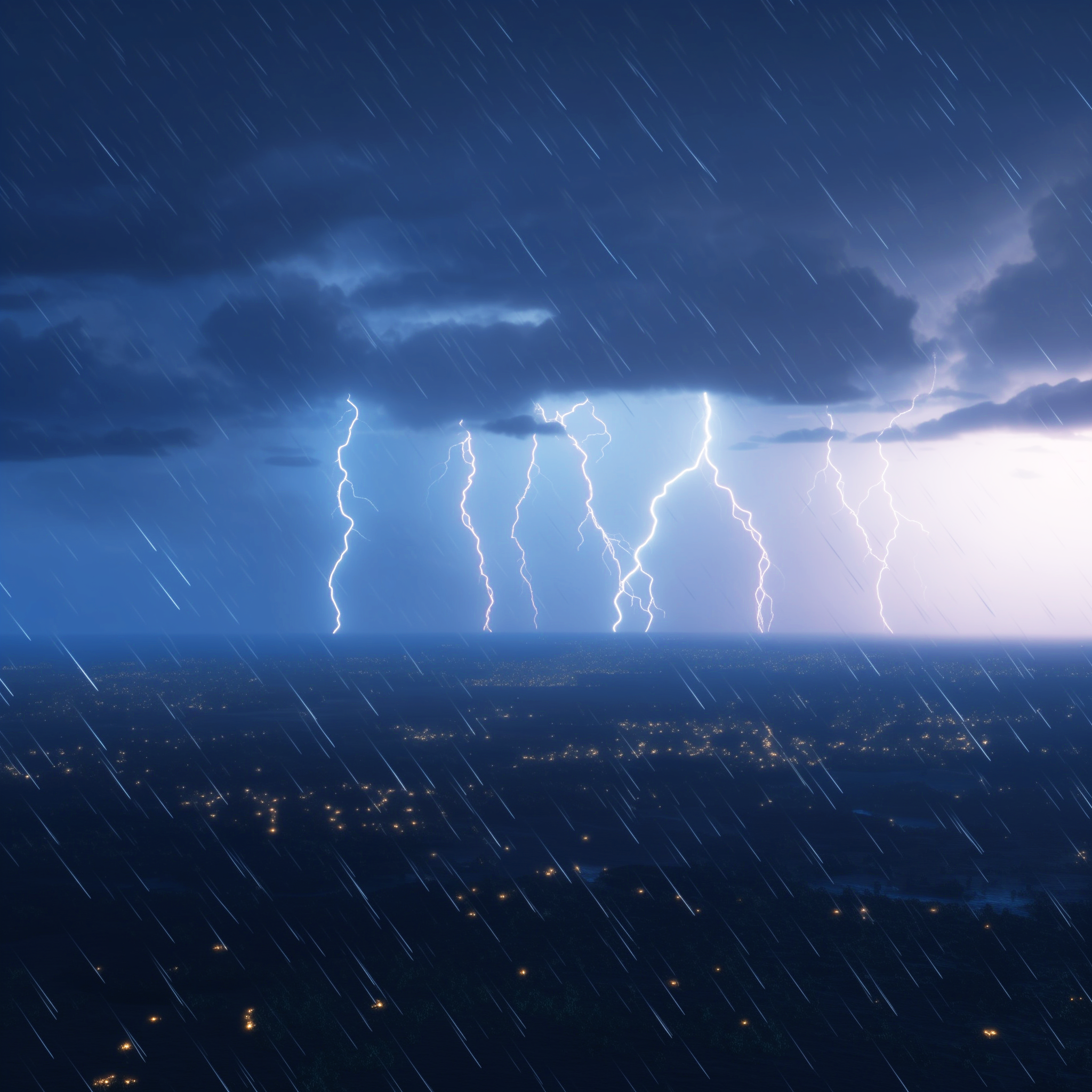 震撼闪电暴雨景象打造酷炫3D壁纸
