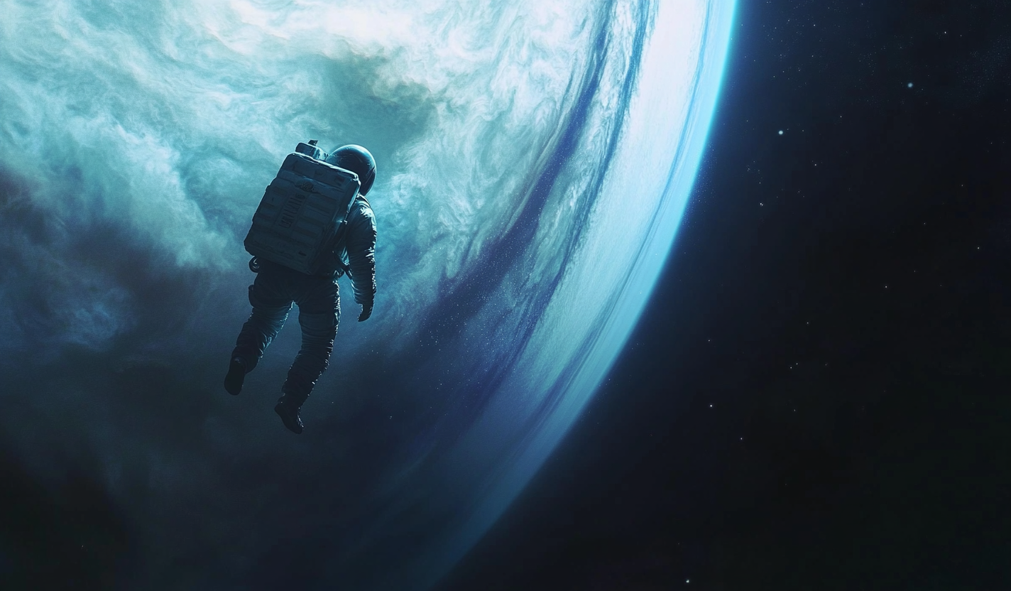 宇航员在宇宙中遨游的震撼太空景象