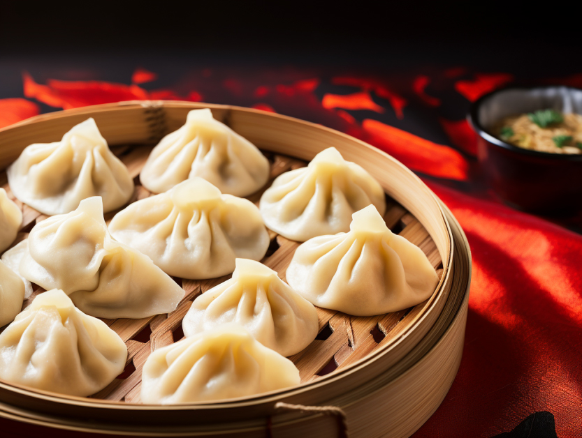 美味中餐小笼包中国风美食