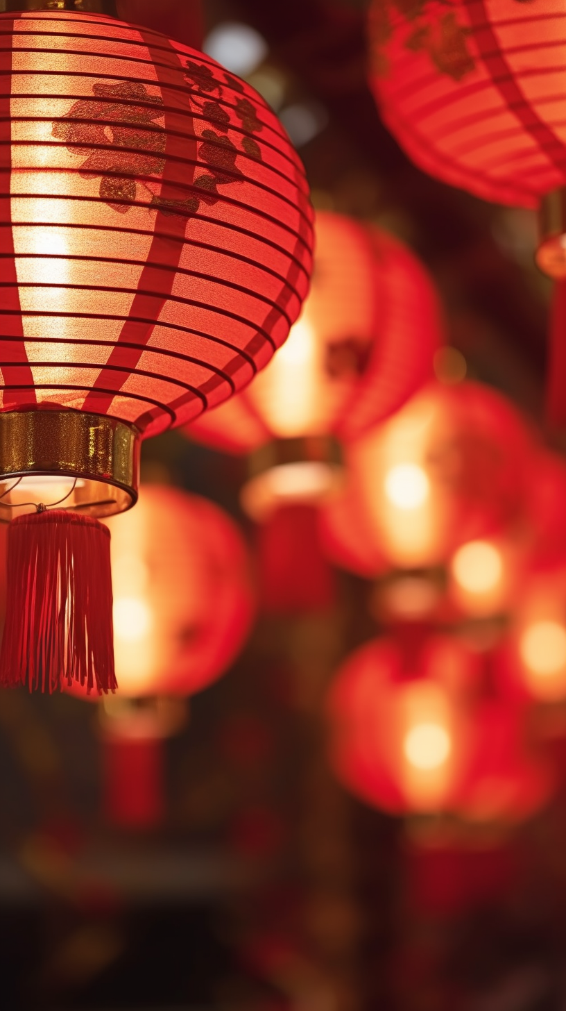喜庆红灯笼装点氛围传统春节必备物料