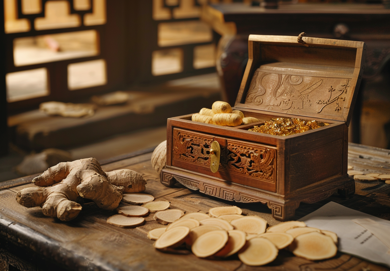 精美木制箱装中药材传统韵味