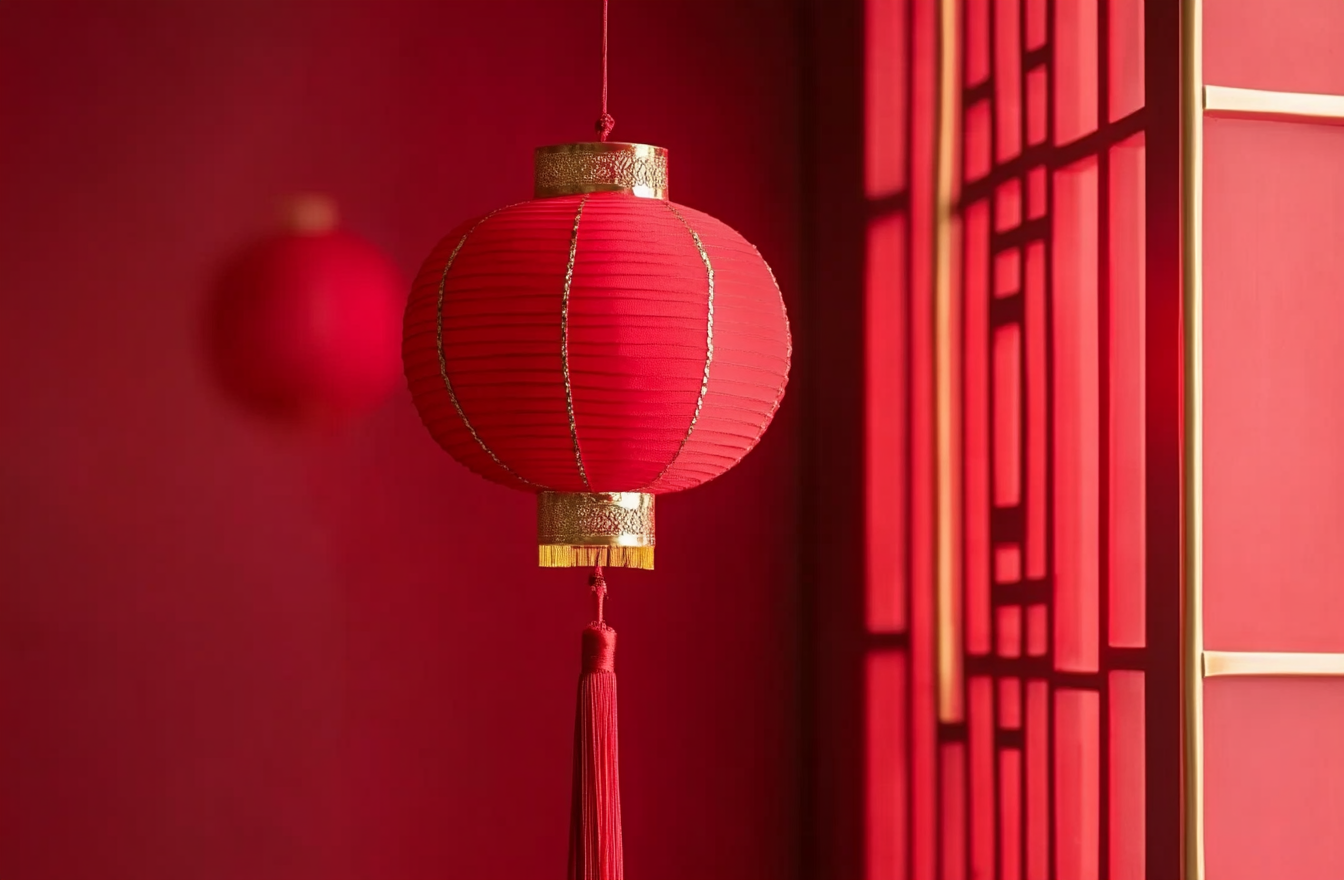 喜庆红灯笼春节宣传物料尽显中国风