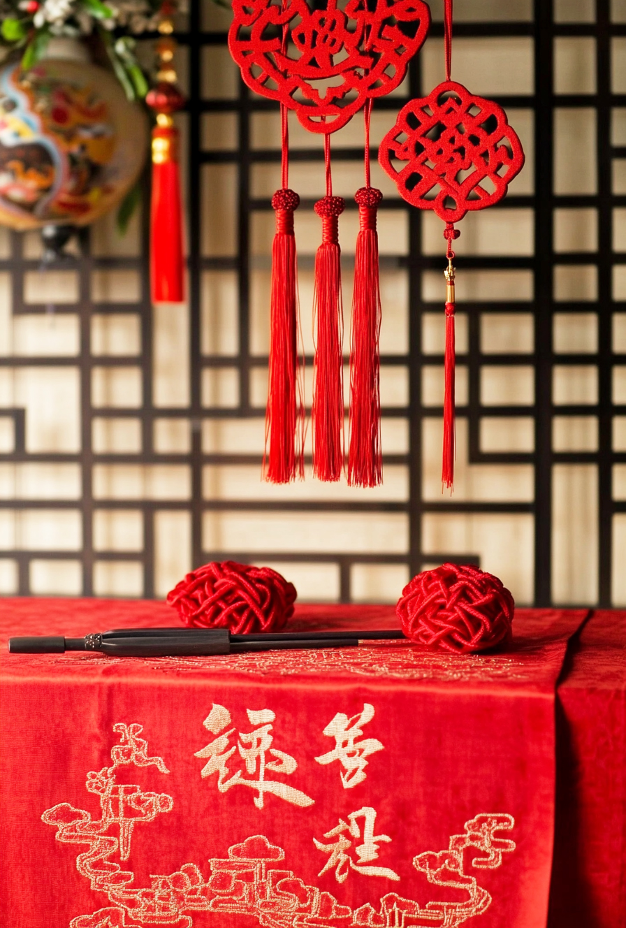 喜庆红色中式婚庆装饰传统中国风