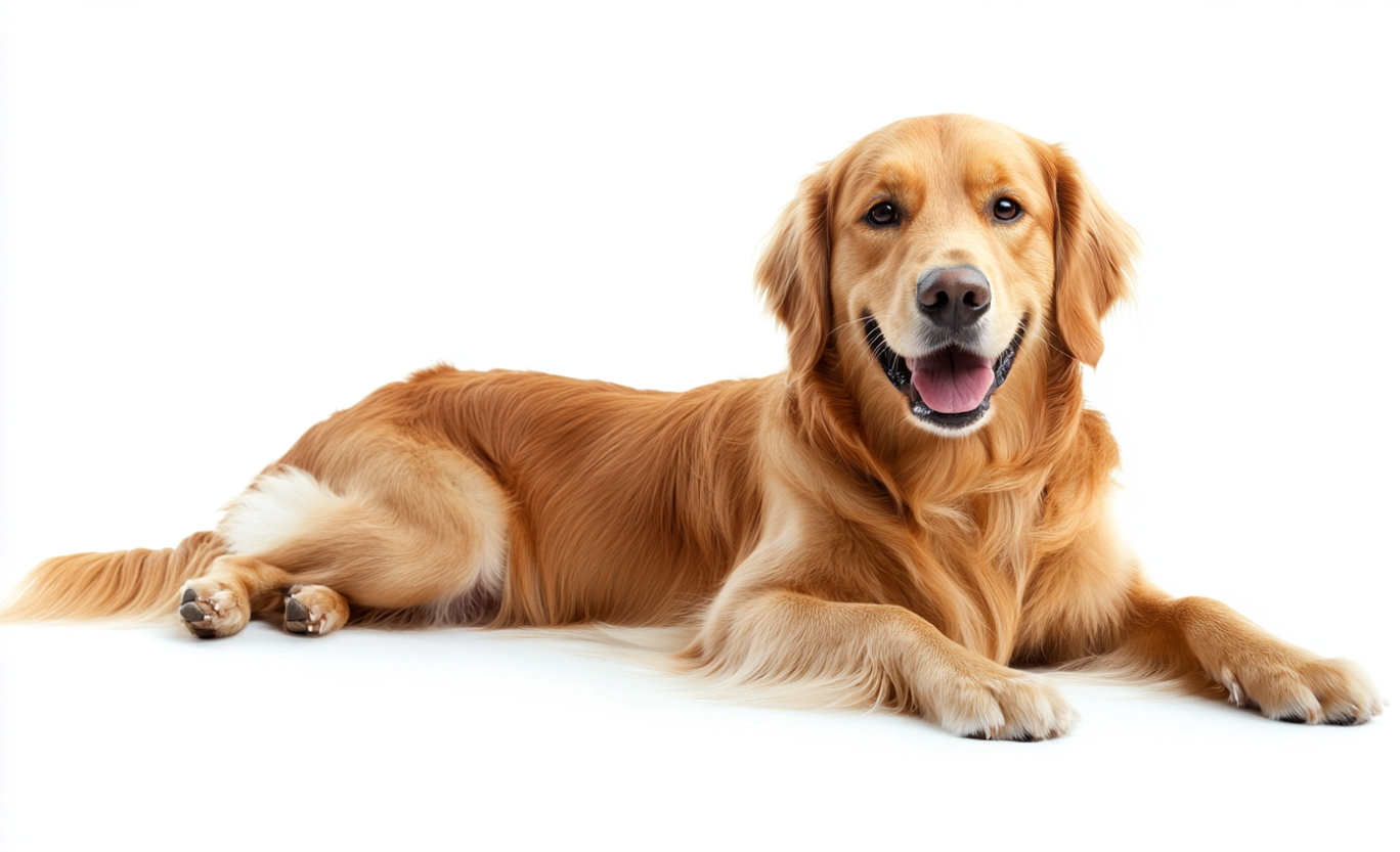 可爱金毛犬宠物形象 萌趣动物宣传海报