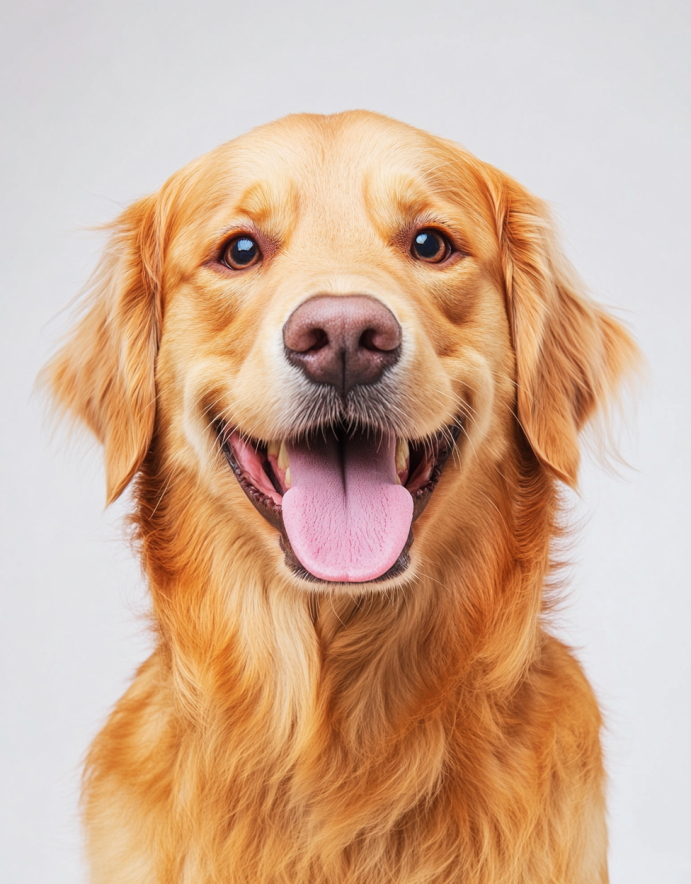 可爱金毛犬萌态尽显的宠物宣传海报