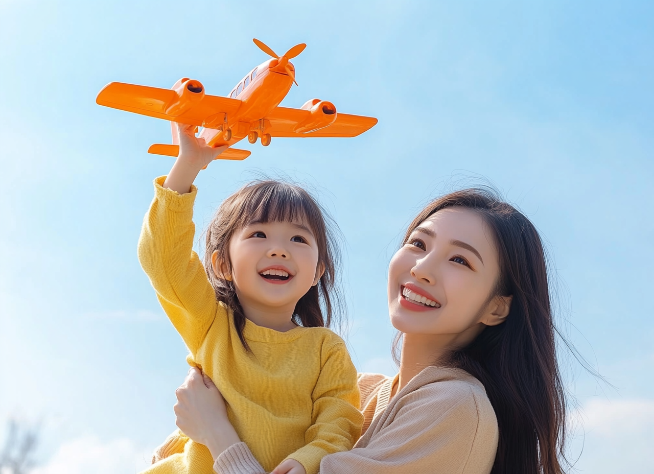 母女幼儿飞机