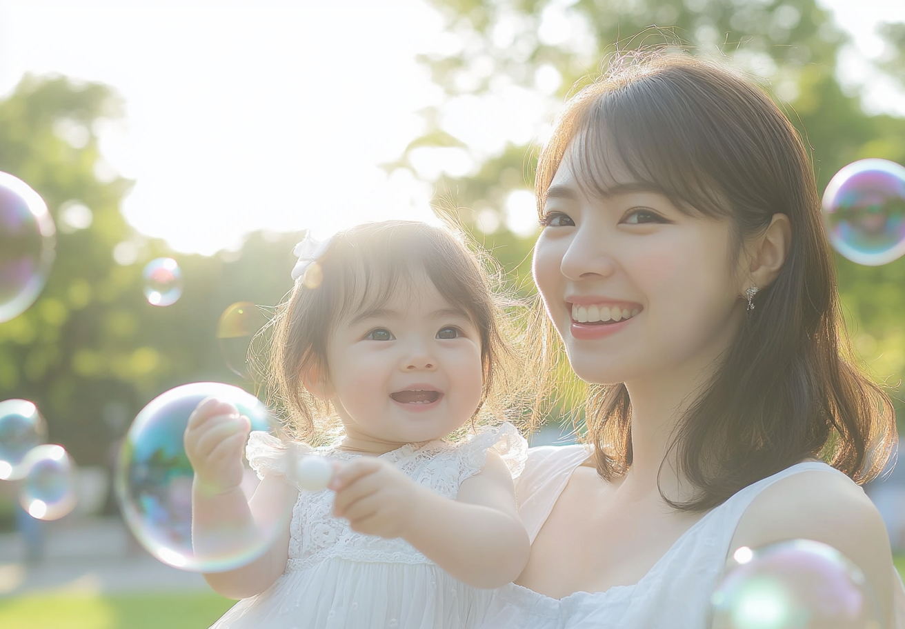母女幼儿泡泡