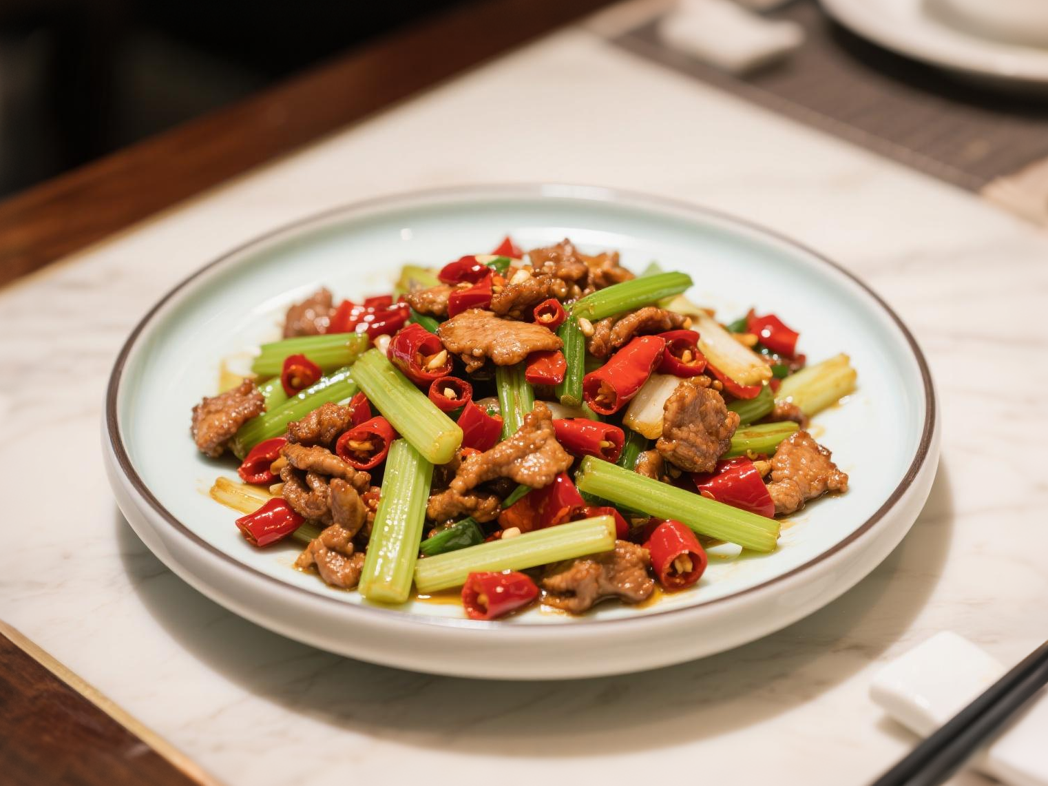 芹菜辣椒炒肉