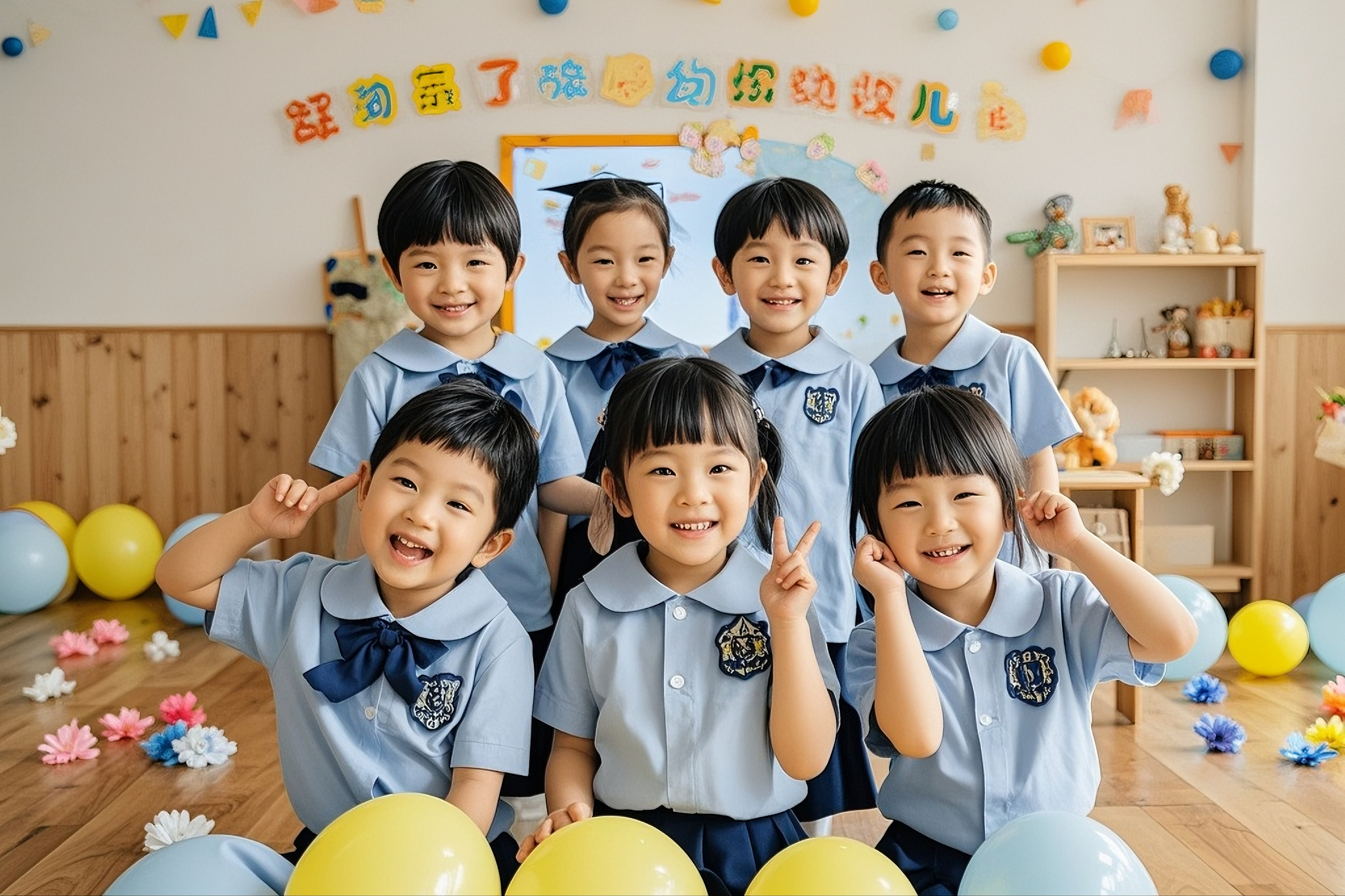 幼儿园毕业季多人合照