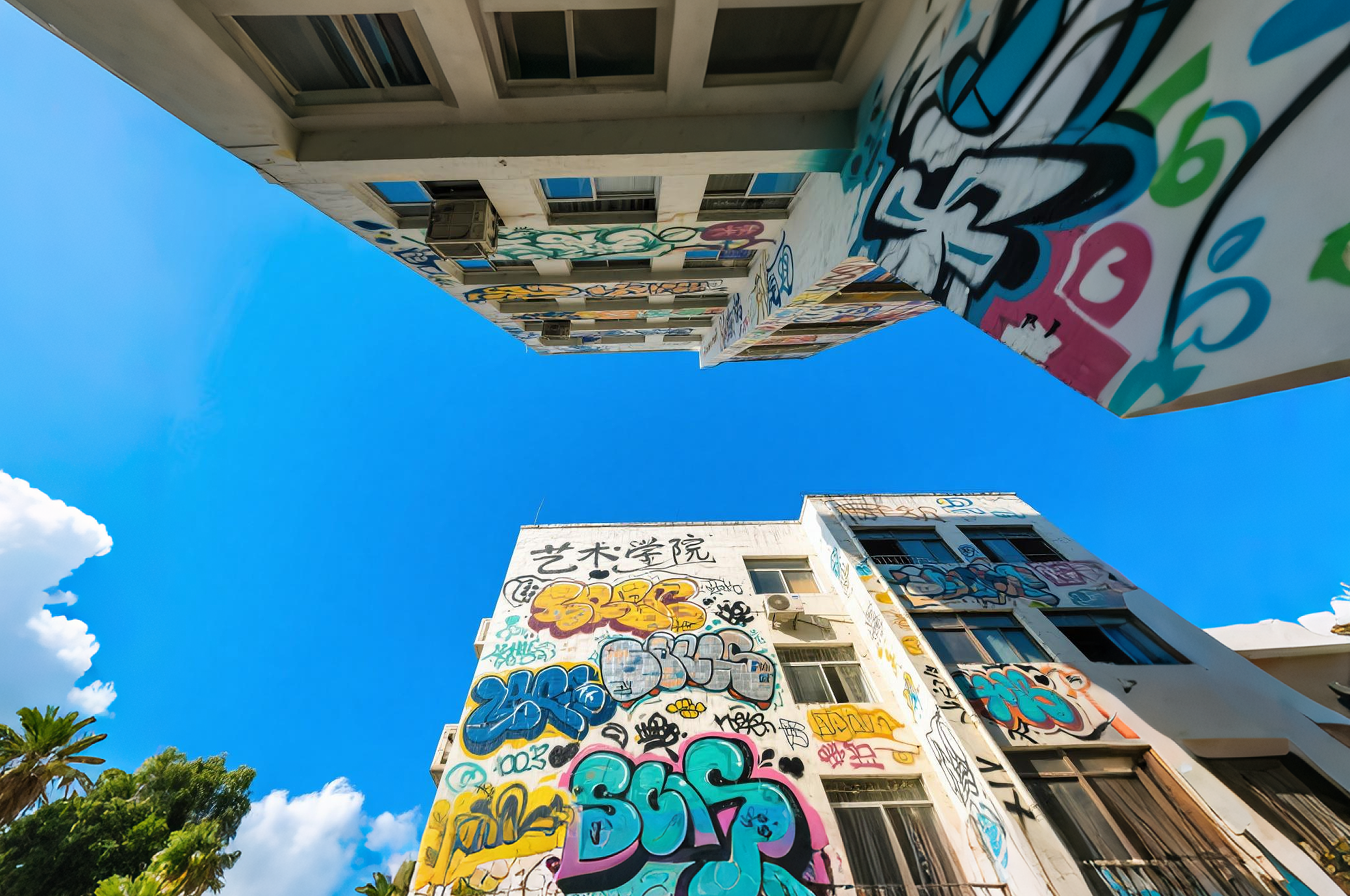 艺术院校涂鸦建筑