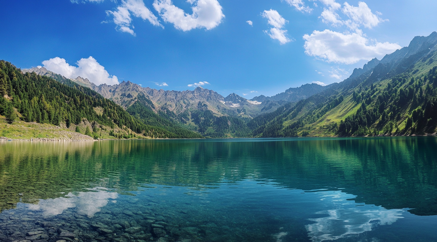 湖泊山川风景