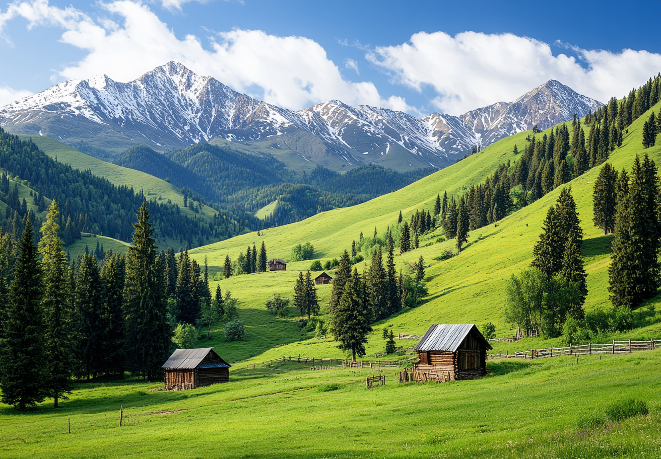 山峦雪山新疆风景