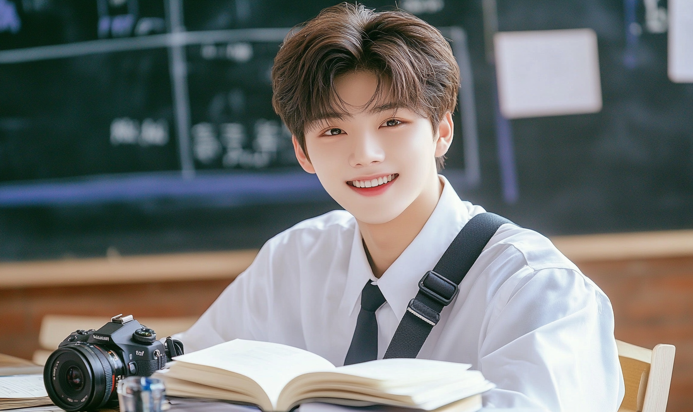 男大学生肖像特写