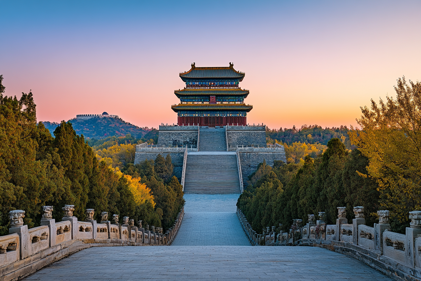 古建筑文化景点远景