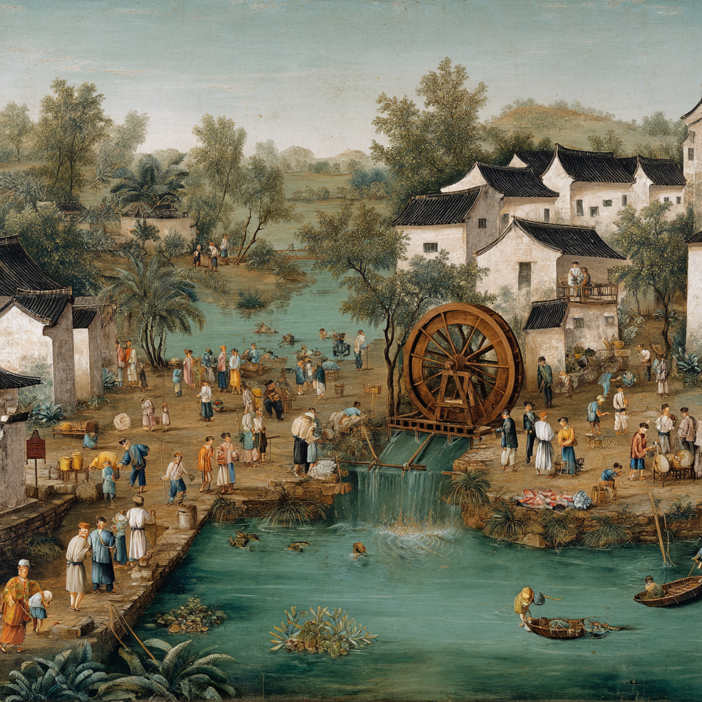 江南水乡水墨画宣传图