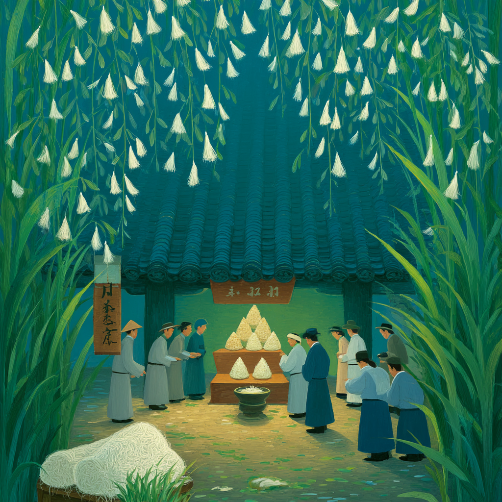 中国风插画端午节场景宣传图