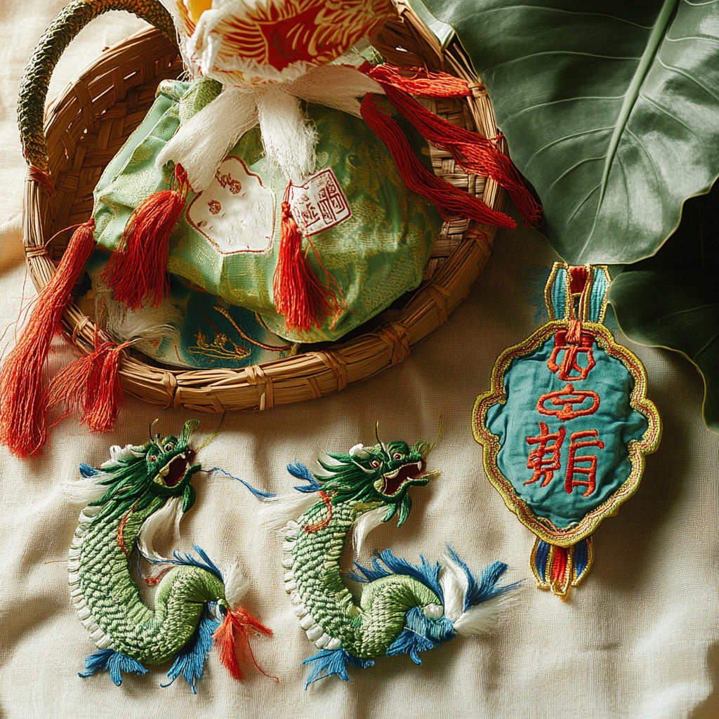 精美刺绣香囊挂件素材