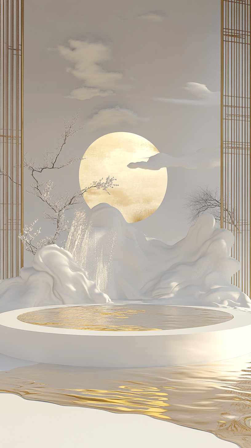 灰色高级中式意境背景图
