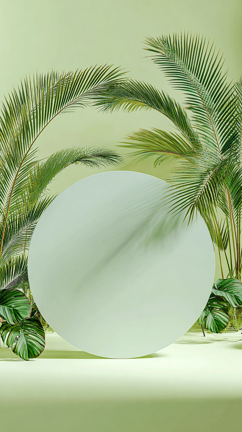 绿色极简绿境电商背景