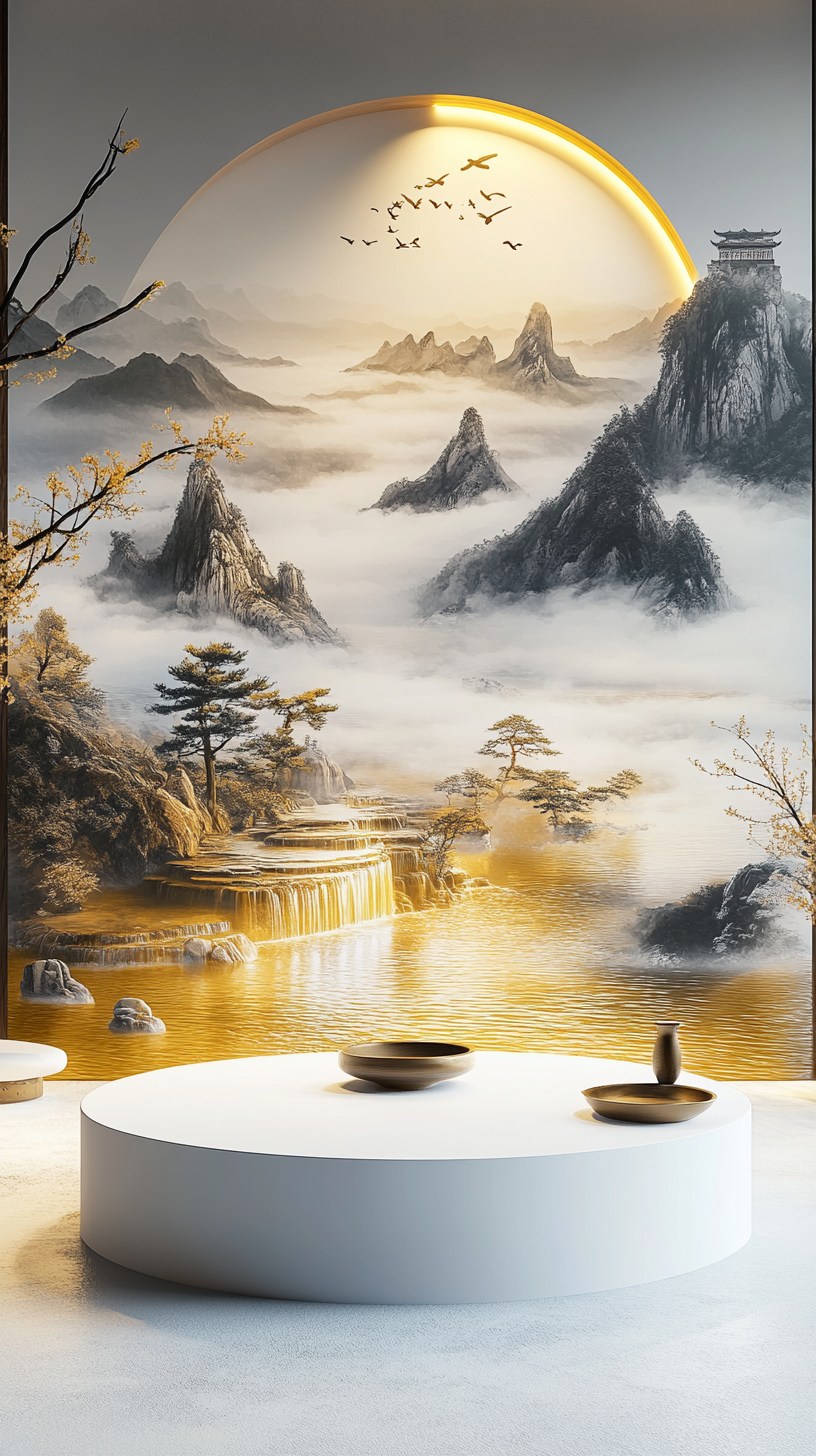 中国风水墨电商素材背景