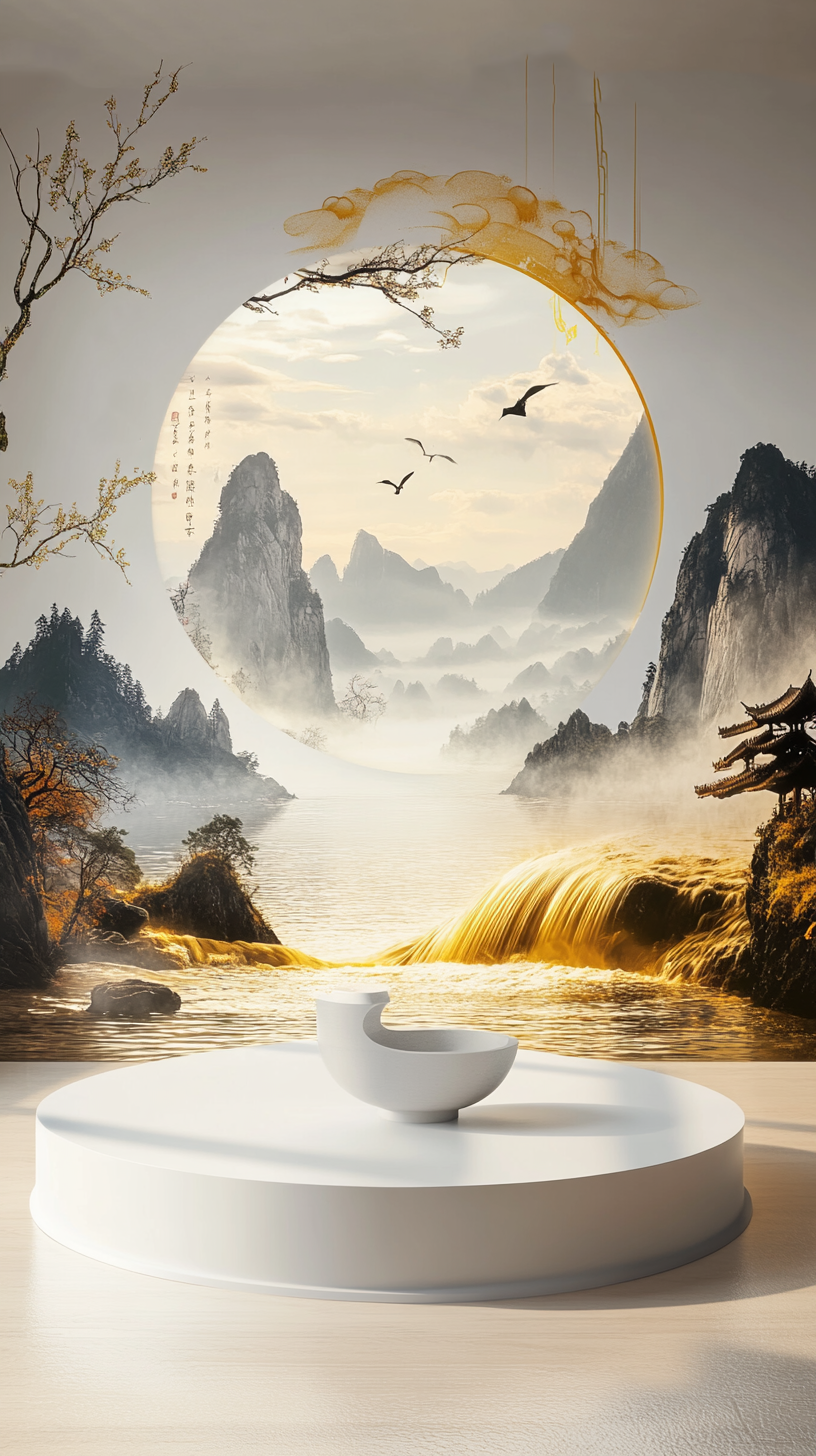 中国风水墨电商素材背景
