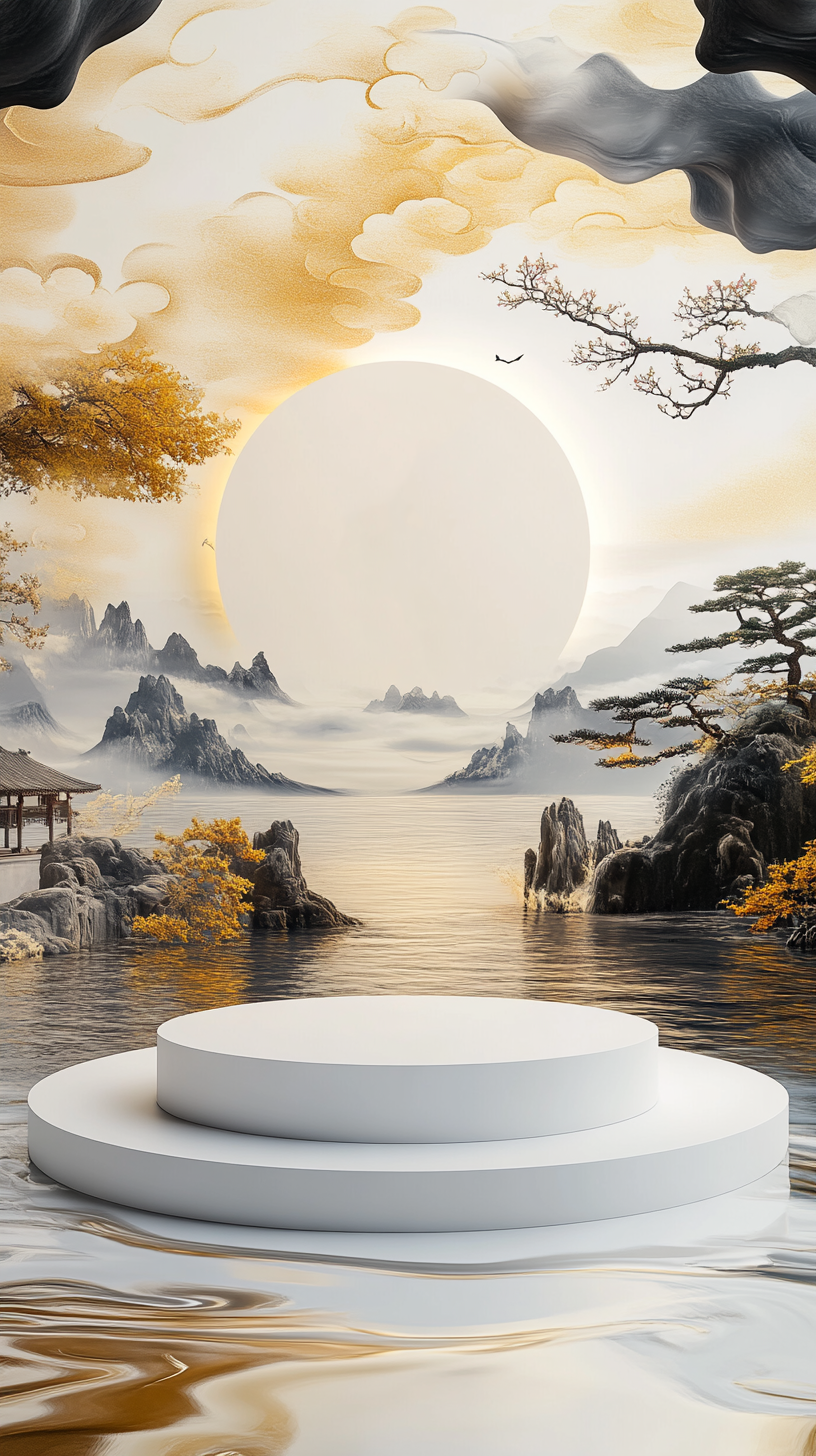 中国风水墨电商素材背景