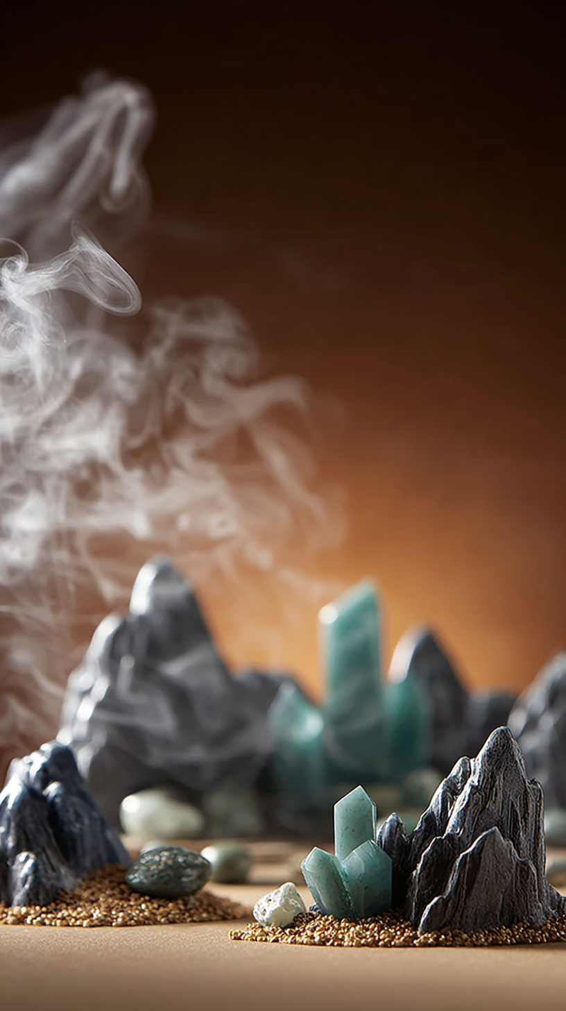 新中式禅意山水电商背景