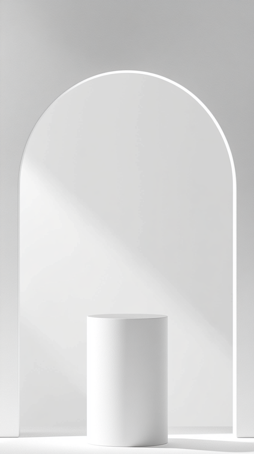 极简白拱门高级感展示背景