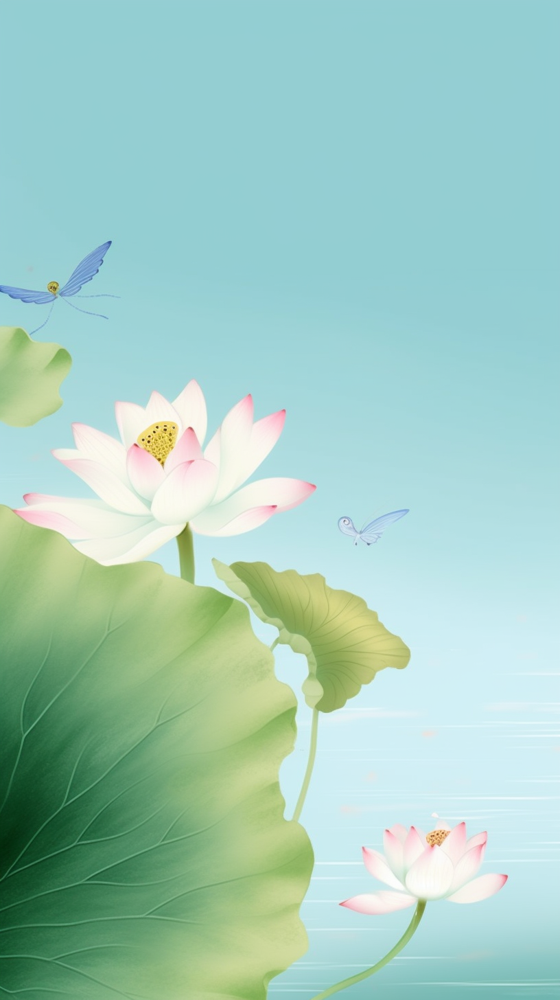 清新荷花图手机壁纸