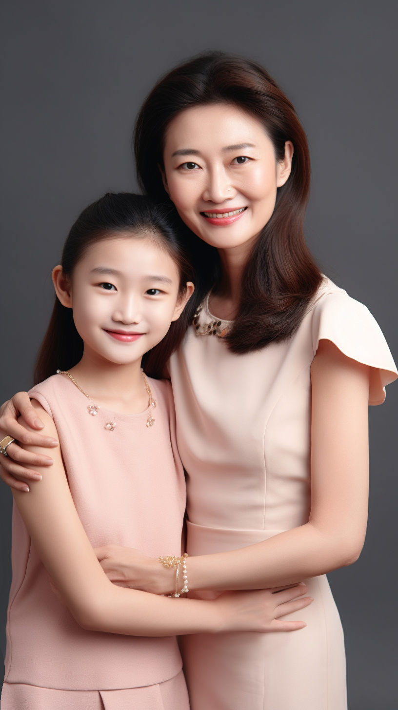 母女温馨同框