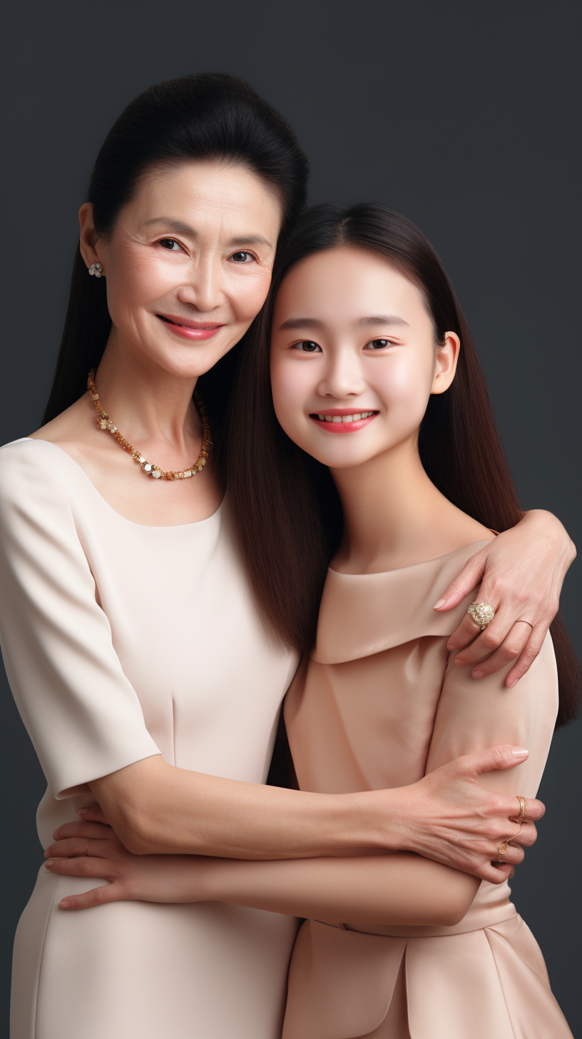 母女温馨相拥