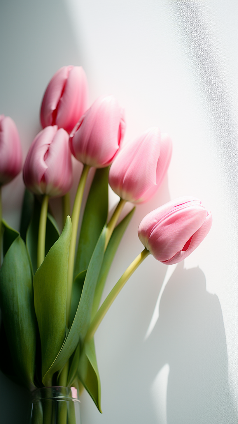 粉色郁金香花束
