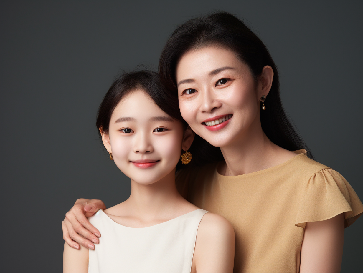 母女温馨合照