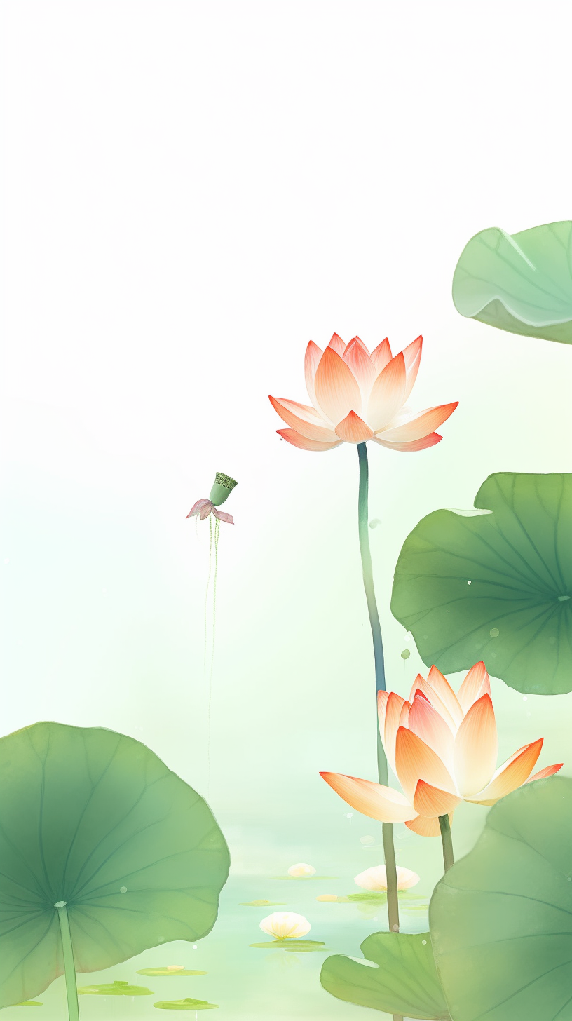 清新荷花图