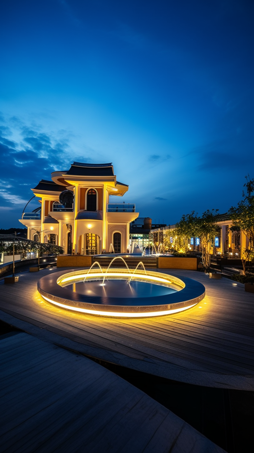 夜色下的精美古建筑